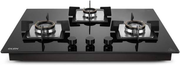 Glen Built In Hob 70 CM |Auto Ignition|8 MM Toughened Glass|Forged Brass Burner Glass Automatic Hob