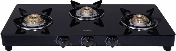 Elica 377 CT VETRO BLK Glass Manual Gas Stove