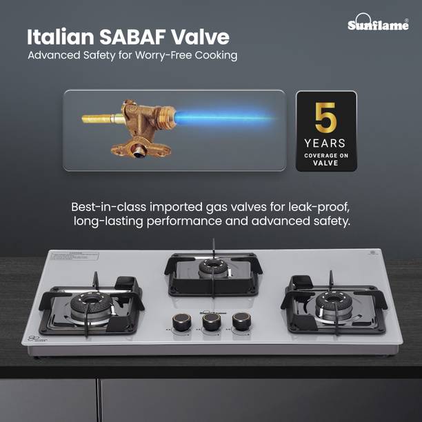 Sunflame Glass Automatic Hob  (3 Burners)