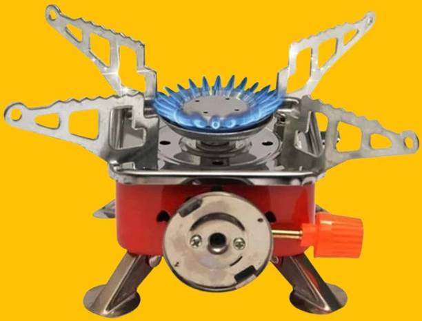 Bluejack Outdoor Stove Mini Copper Camping Stoves Foldable Cooking Picnic Furnace, Stainless Steel Manual Gas Stove