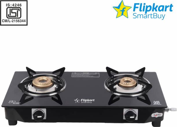 Flipkart SmartBuy 2 Burner Icon Glass Manual Gas Stove