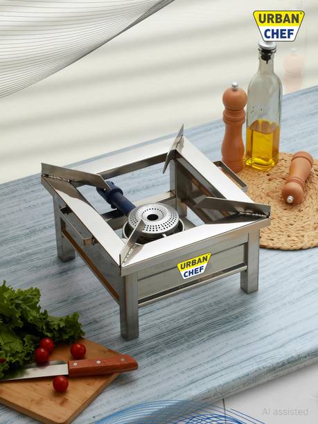 Urban Chef ISI certified Single Jumbo Burner Bhatti 12X12 Stainless Steel Manual Gas Stove