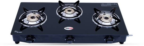 Hornbills ISI Certified LPG Premium Design Toughened Glass, Pan Support, Nano Stainless Steel Manual Gas Stove