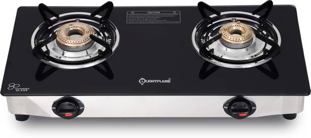 2 Burner Smart Plus ISI Certified Toughened Glass With 1 Year Warranty ग्लास, स्टेनलेस स्टील मैनुअल गैस चूल्हा