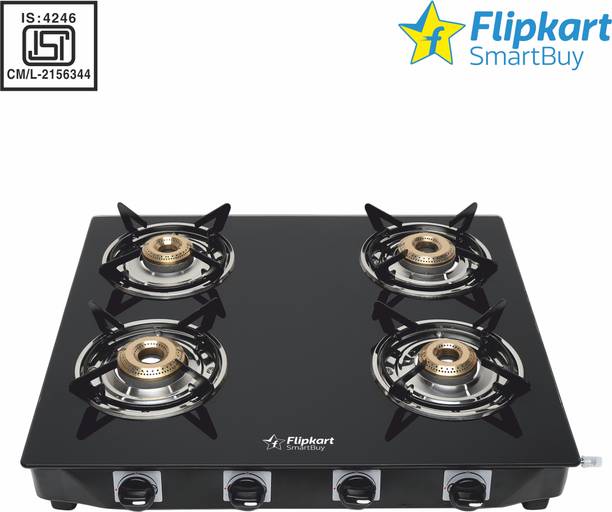 Flipkart SmartBuy 4 Burner Icon Glass Manual Gas Stove