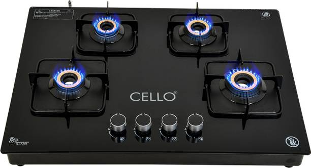 सेलो Crysta Manual Ignition Hob Top 8 MM Black मैनुअल गैस चूल्हा