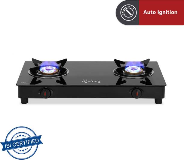 LLGS912 Ignition for LPG use only (Doorstep Service, Black) ग्लास ऑटोमैटिक गैस चूल्हा
