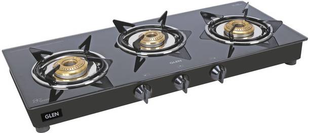 Glen 1030 GT Junior 3 Brass Burner Glass Manual Gas Stove