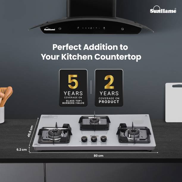 Sunflame Glass Automatic Hob  (3 Burners)