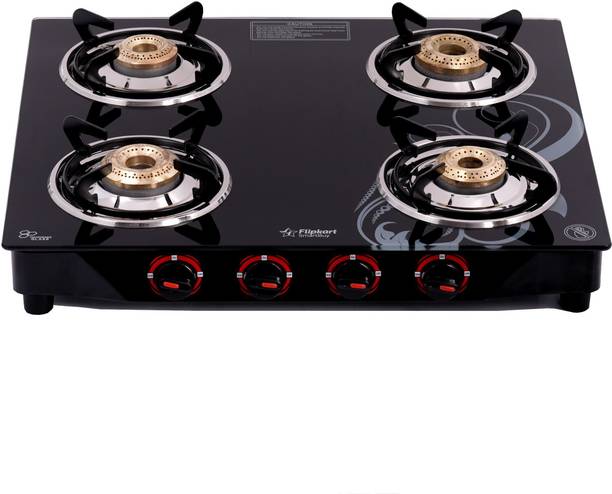 Flipkart SmartBuy Classic 4 Burners Glass Manual Gas Stove