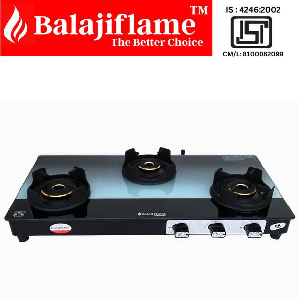 Balajiflame Glass Manual Gas Stove