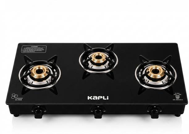 KAPLI Kapli Automatic Ignition Gas Stove | Toughened Glass | High Efficiency Burners Glass Automatic Gas Stove