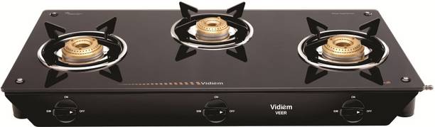 Vidiem VEER GLASS TOP 3 BURNER Glass Manual Gas Stove