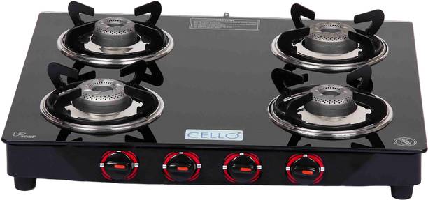 cello Gem 4 Burner Aluminium Manual Gas Stove  (4 Burners)