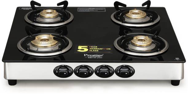 Prestige Marvel GTM 04 SS Plus ISI Glass Manual Gas Stove