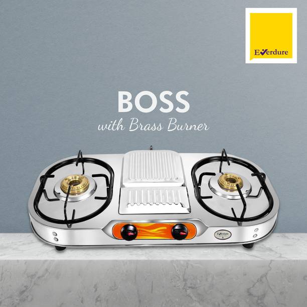 Everdure 2 Burner Double Decker (Brass Burner) Stainless Steel Manual Gas Stove