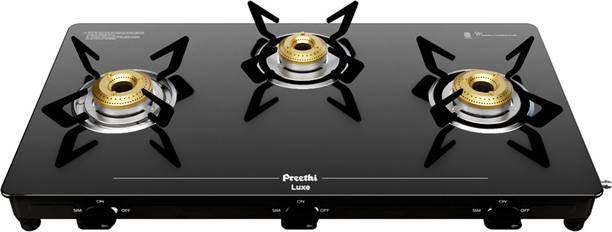 प्रीती Luxe 3 Burner मैनुअल गैस चूल्हा