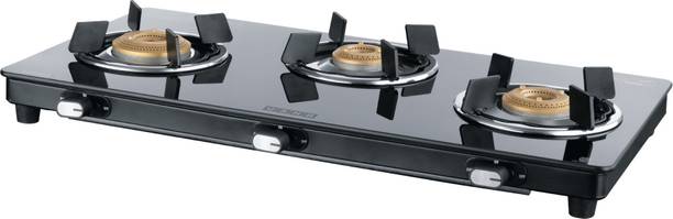 USHA Ebony Neo Slim 3 burner Stainless Steel Manual Gas Stove