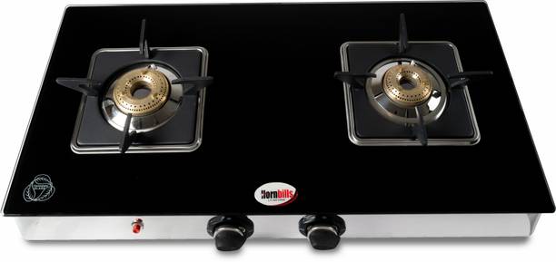 Hornbills (ISI Certified) LPG Premium Toughened Glass Square Pan Support Stainless Steel Automatic Gas Stove