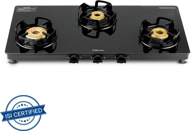 BAJAJ GP4 Slim with 1 Jumbo Burner Glass Manual Gas Stove
