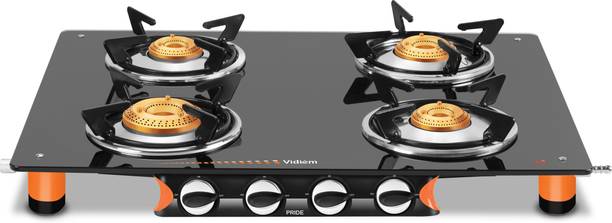 विदिएम Air Pride 4 Burner ग्लास मैनुअल गैस चूल्हा