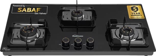 Sunflame 3 Burner Auto-Ignition Hobtop with Sabaf Valve,Forged Burners,Toughened Glass Automatic Hob