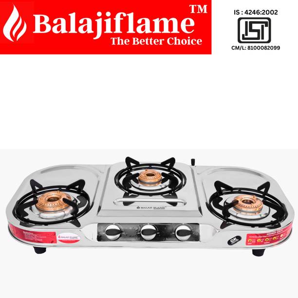 Balaji 3 BURNER PLUS Stainless Steel Manual Gas Stove