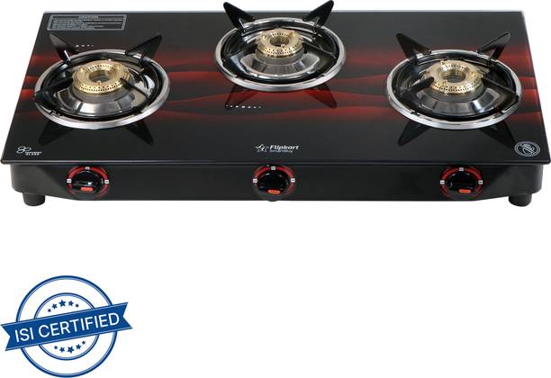 Flipkart SmartBuy Imperio Red 3 Burners Glass Manual Gas Stove