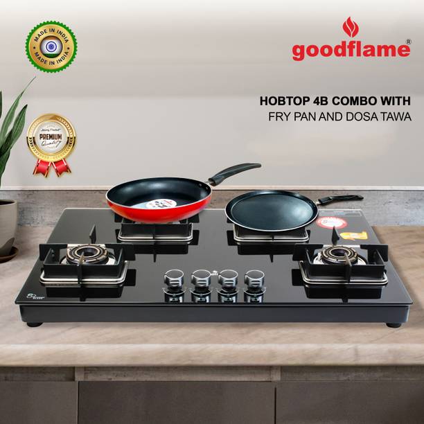 goodflame Hobtop 4B Combo Dosa Tawa & Fry Pan Imported Burner Hobtop(Auto) Glass Automatic Hob