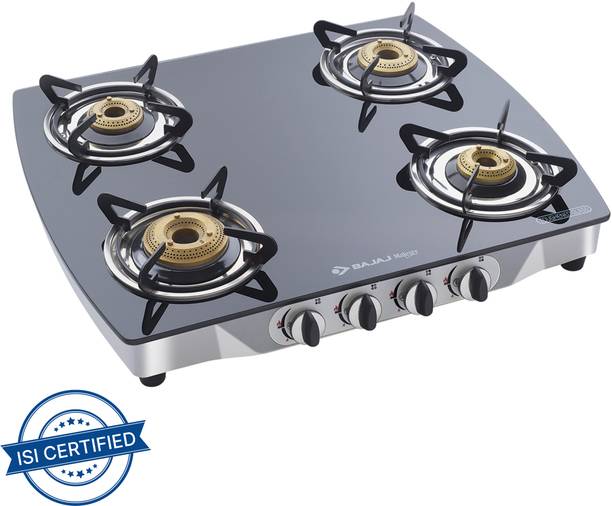 BAJAJ ( CGX10 ) 4 Burner Glass Manual Gas Stove