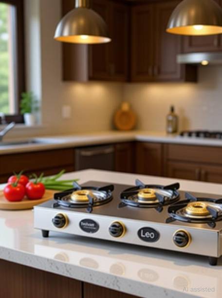 Hindware Leo 3b Stainless Steel Manual Gas Stove
