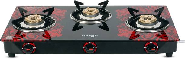 Premium Ignition LPG Stove - (ISI Certified, Door Step Service) Red ग्लास मैनुअल गैस चूल्हा