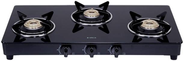Elica 703 CT VETRO BLK Glass Manual Gas Stove