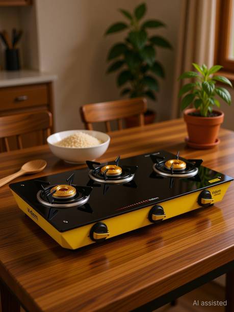 Vidiem Vantage 3B (Yellow) Glass Manual Gas Stove