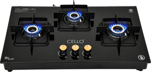 CELLO Black Pearl Glass Hob Top Cooktop Automatic Ignition, 1 Year Warranty Glass Automatic Hob