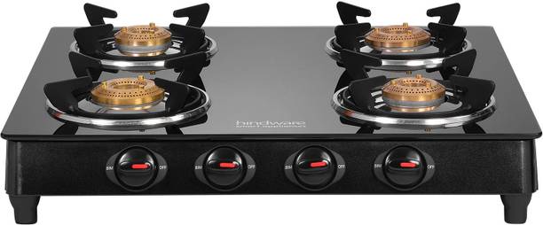 Hindware Smart Appliances Brio Plus 4B Glass Manual Gas Stove