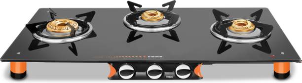 विदिएम Air Pride 3 Burner ग्लास मैनुअल गैस चूल्हा