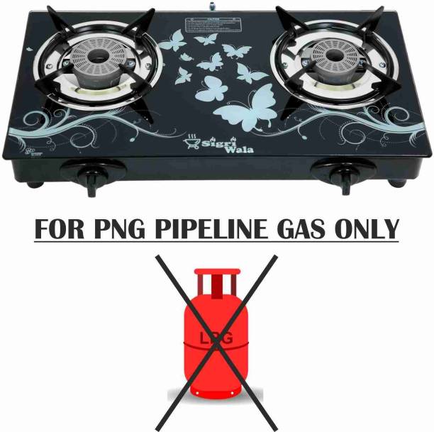 Sigri-wala 2B PNG/CNG Compatible Battery less Glass Automatic Gas Stove