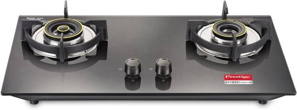 Prestige Mystic Hobtop PHTM 02 | Toughened Glass Hob Top | Ultra Slim Body Glass Manual Hob (2 Burners)