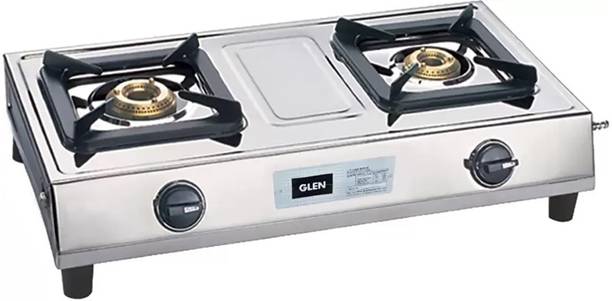 Glen 1021 SS Brass Burner Stainless Steel Manual Gas Stove