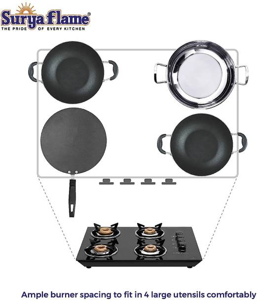 Suryaflame 4B APOLLO ROUND NA Stainless Steel Manual Gas Stove  (4 Burners)