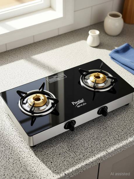 Prestige GTM 02 SS Plus Glass Manual Gas Stove