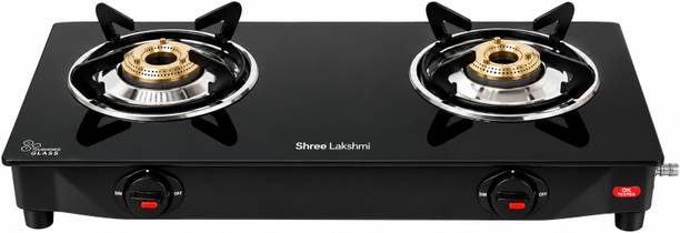 SHREE LAKSHMI 2 Burner Nano Glass Manual Gas Stove