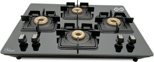 Sigri-wala Ebony Diamond 4 Burner Hob Top Glass Manual Hob