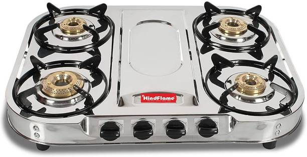 Hindflame 4 Burner Stainless Steel Stainless Steel Manual Gas Stove