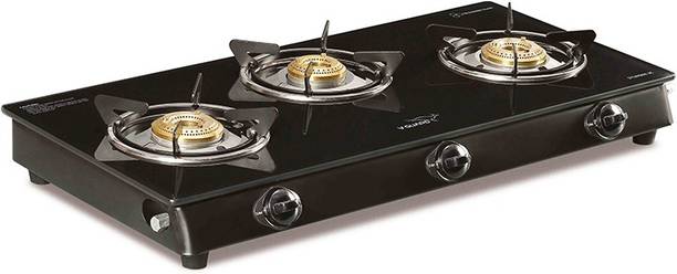 V-Guard Sturdee SS 3C Glass Manual Gas Stove