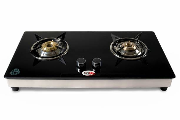 हॉर्नबिल्स LPG ISI Certified Toughened Glass Top Gas Stove with Premium Hob Design स्टेनलेस स्टील ऑटोमैटिक गैस चूल्हा