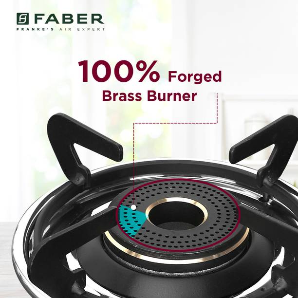 FABER COOKTOP JAWA 4BB AURA|Powder Coated Pan Support|Nylon Knobs|Spill Proof| Glass Manual Gas Stove
