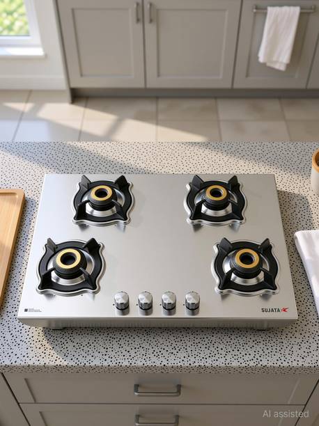 SUJATA 9 Years Warranty | Single Frame SS matte Finish, Easy LPG & PNG Compatible Stainless Steel Manual Gas Stove