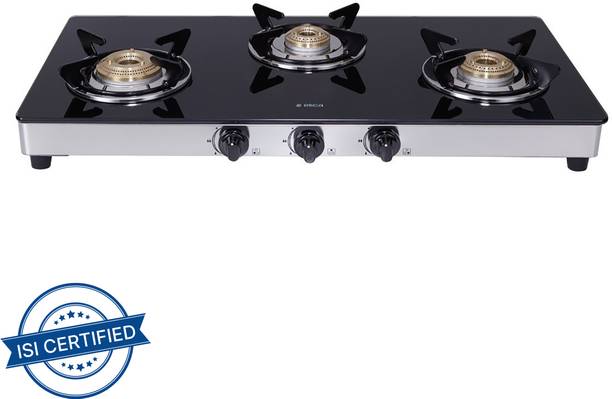 Elica 773 CT VETRO (DT SERIES) with Double Drip Tray Glass Manual Gas Stove
